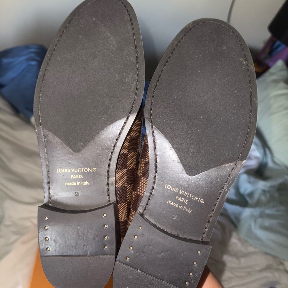 Louis Vuitton Major Loafers 9 U Brown Checkerboard Loafers - Picture 7 of 7